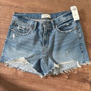 Abercrombie & Fitch Blue Jean Shorts Distressed Cut-Offs